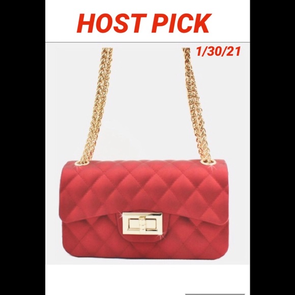 🌹RED🌹QUILTED  Jelly Crossbody/Shoulder Bag NWT🏷 - Picture 4 of 15